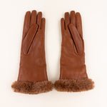 Gala Mid-length Nappa Leather Gloves with Cashmere Lining in Tan - Big bag NY