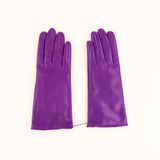 Gala Basic Soft Leather Gloves with Cashmere Lining in Crimson - Big Bag NY