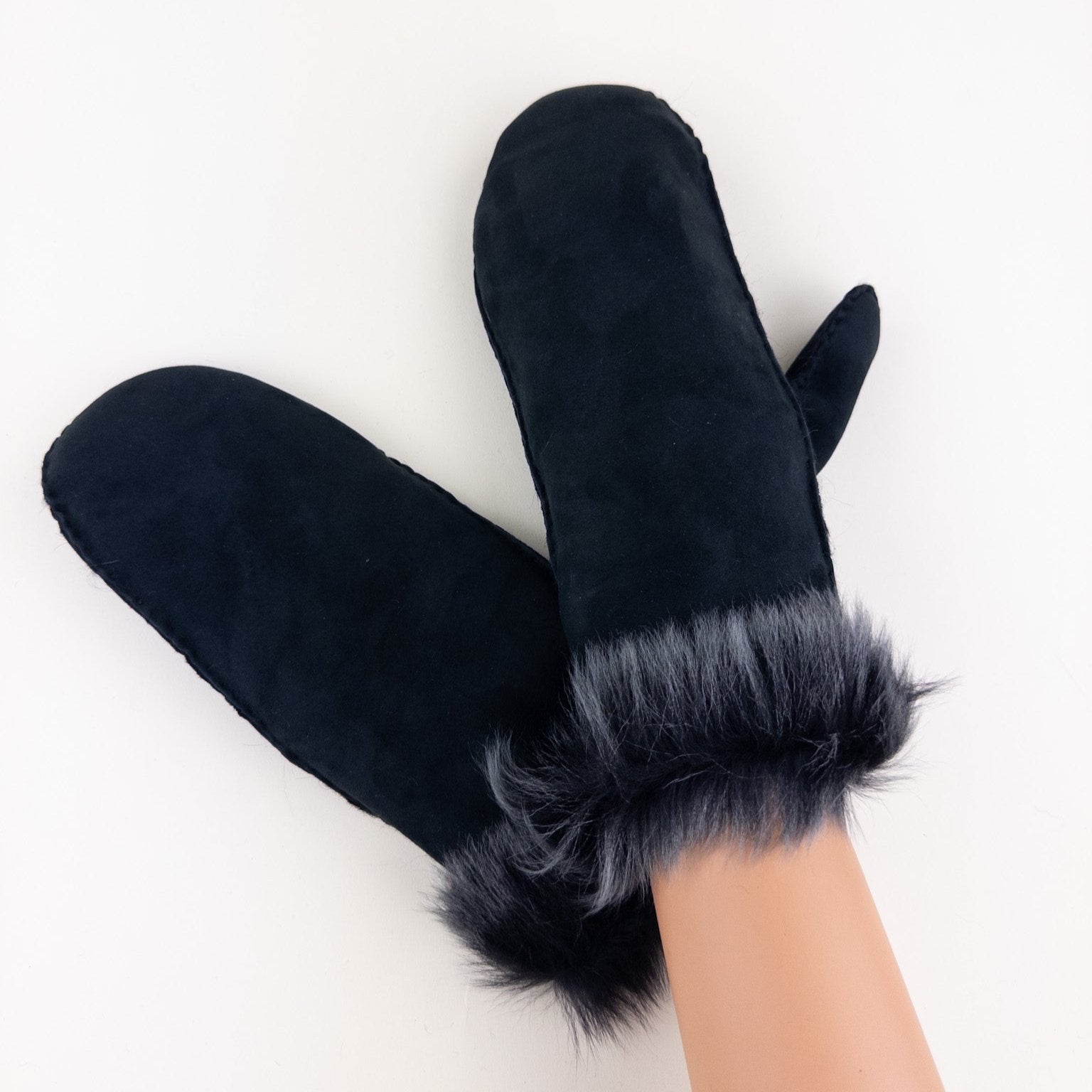 Gala Ladies Shearling Preto Snow Mitten - Big Bag NY