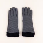 Artigiano Del Guanto Quilted Leather Glove in Grey - Big Bag NY