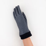 Artigiano Del Guanto Quilted Leather Glove in Grey - Big Bag NY