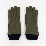 Artigiano Del Guanto Quilted Leather Glove in Khaki - Big Bag NY