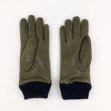 Artigiano Del Guanto Quilted Leather Glove in Khaki - Big Bag NY