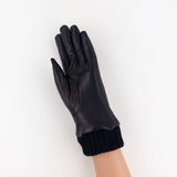 Artigiano Del Guanto Quilted Leather Glove in Black - Big Bag NY
