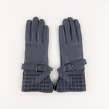 Artigiano Del Guanto Studded Leather Glove with Buckle in Grey - Big Bag NY