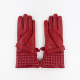 Artigiano Del Guanto Studded Leather Glove with Buckle in Red - Big Bag NY