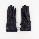 Artigiano Del Guanto Studded Leather Glove with Buckle in Black - Big Bag NY