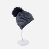 Angiolo Frasconi Alpaca Blend Hat with Pom Pom in Grey - Big Bag NY