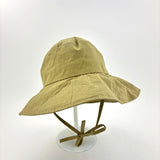 ARLO Cotton and Nylon Sun and Rain Floppy Hat with Tie Ribbons Beige - Big Bag NY