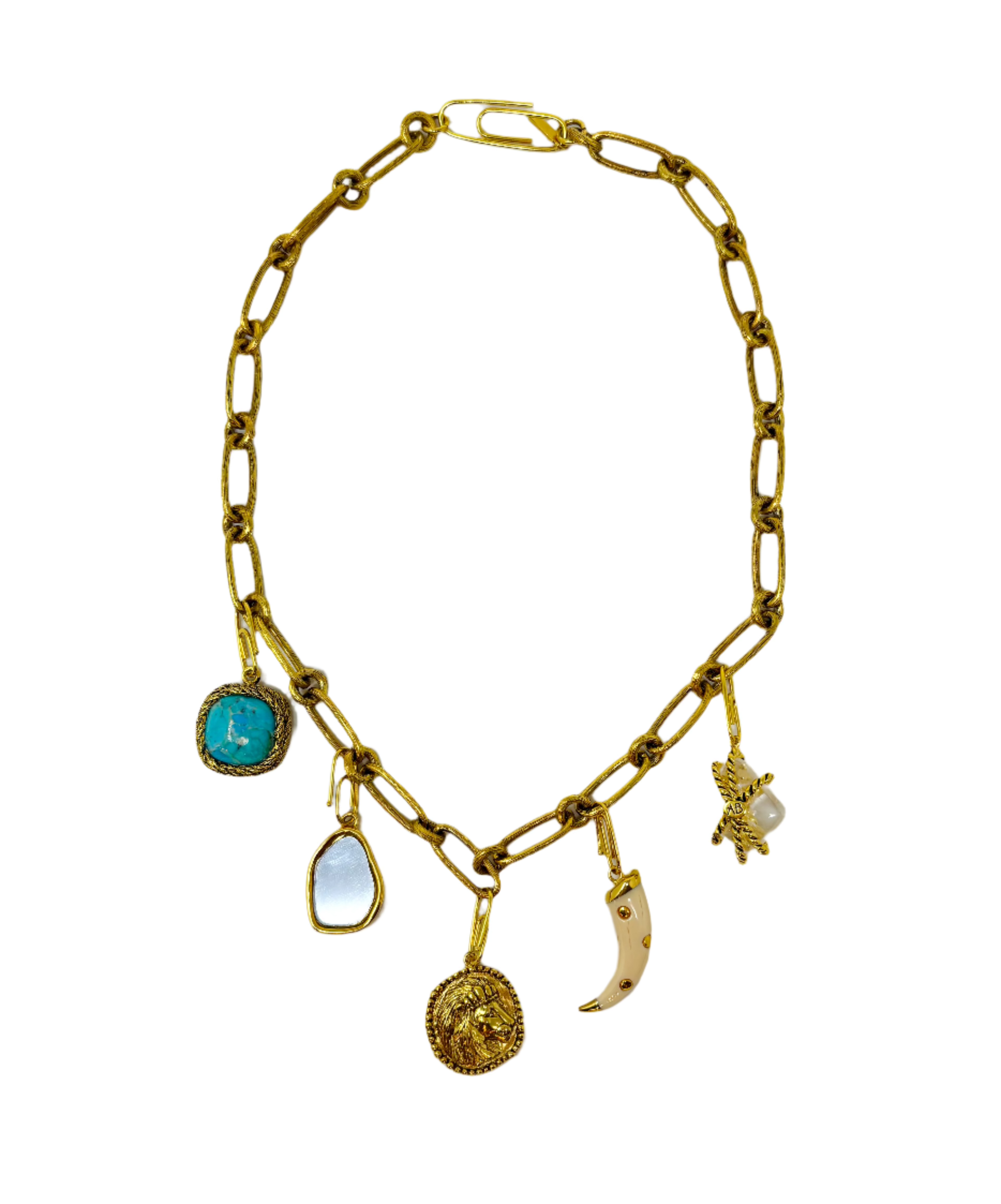 Aurelie Bidermann Charms Bar Hazelnut Necklace - Big Bag NY