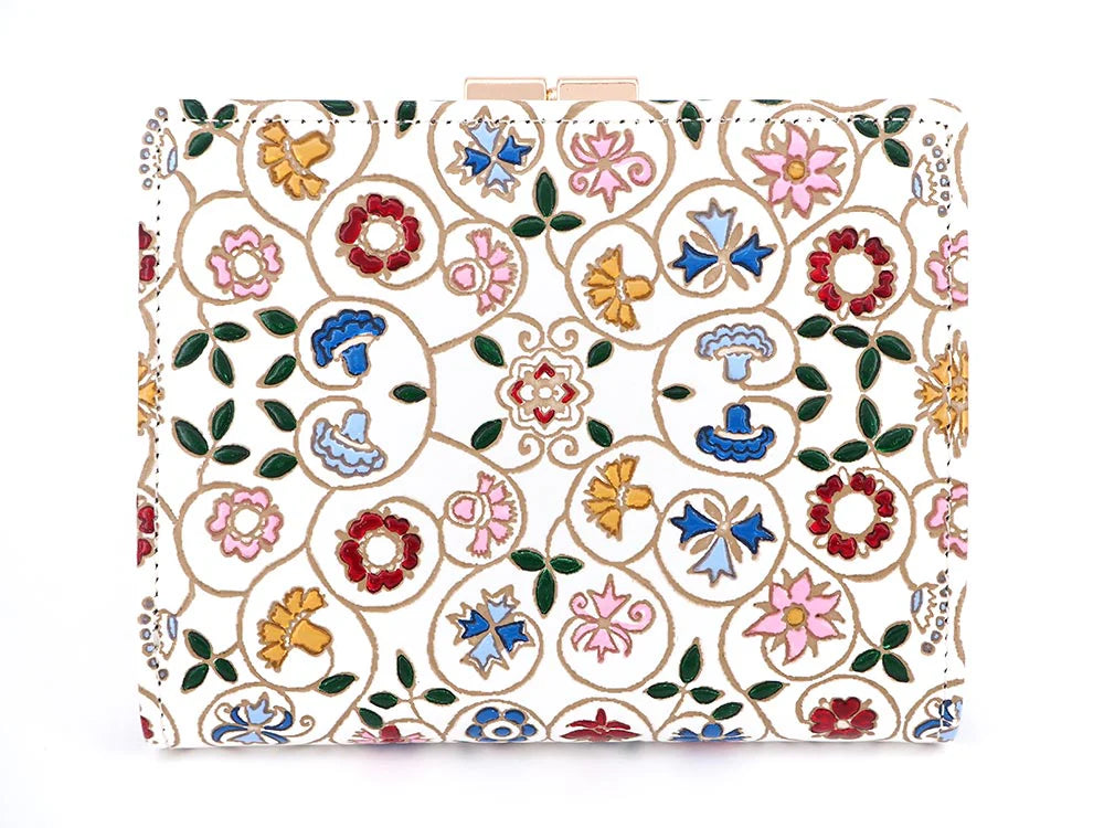 Kobana Tiny Flowers Gamasatsu Square Billfold with Clasp - Big Bag NY