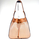 LORISTELLA Zoe Raffia and Leather Draw-String Tote Cuoio - Big Bag NY