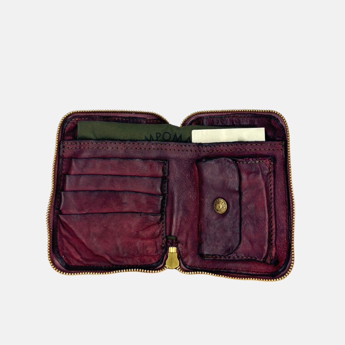 Campomaggi TOSCA wallet Burgundy - Big Bag NY inside