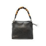 Mini Leather Handbag with Braided Handle