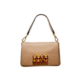 Small Crystal Leather Clutch
