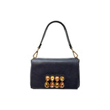 Small Crystal Leather Clutch
