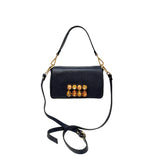 Small Crystal Leather Clutch