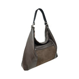 Large Suede Pocket Hobo Bag