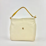 Contrast Trim Medium Bucket Bag White Yellow - Big Bag NY