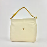 Contrast Trim Medium Bucket Bag White Yellow - Big Bag NY