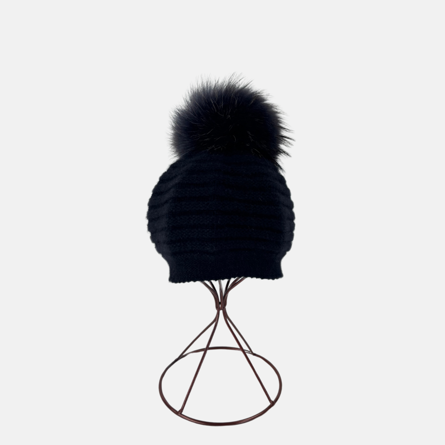 Angiolo Frasconi Cashmere Ribbed Pom Pom Hat - Big Bag NY