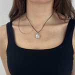 Danielle Welmond Rainbow Moonstone on Leather Pendant - Big Bag NY