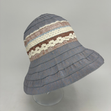 Ferruccio Vecchi Flax Blend Flax Blend Cloche Hat with Crocheted Floral Detail - Big Bag NY