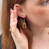 APIA Serpentine Double Drop Earrings in Green Serpentine