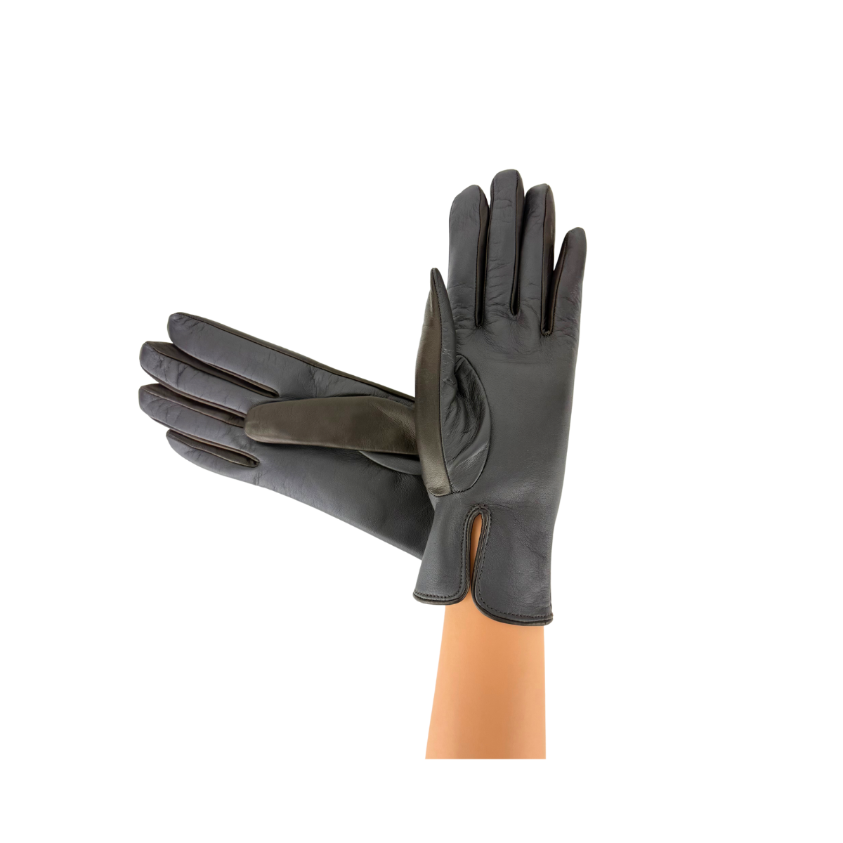 Gala Basic Soft Leather Gloves with Cashmere Lining in Brown - Big Bag NY