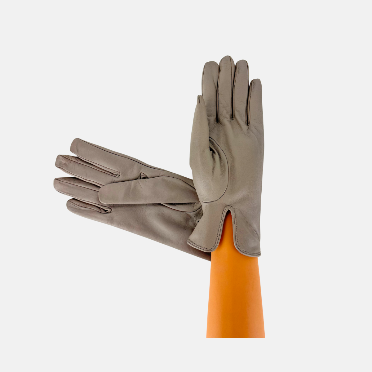 Gala Basic Soft Leather Gloves with Cashmere Lining in Taupe3 - Big Bag NY