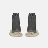 Gala Turned Fur Cuff Leather Gloves w/ Touchscreen Tech - Fango - Big Bag NY