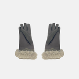Gala Turned Fur Cuff Leather Gloves w/ Touchscreen Tech - Fango - Big Bag NY