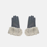 Gala Turned Fur Cuff Leather Gloves w/ Touchscreen Tech - Fango - Big Bag NY