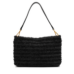 Gianni Chiarini Brenda Tweed Shoulder Bag with Detachable Crossbody Strap Black - Big Bag NY