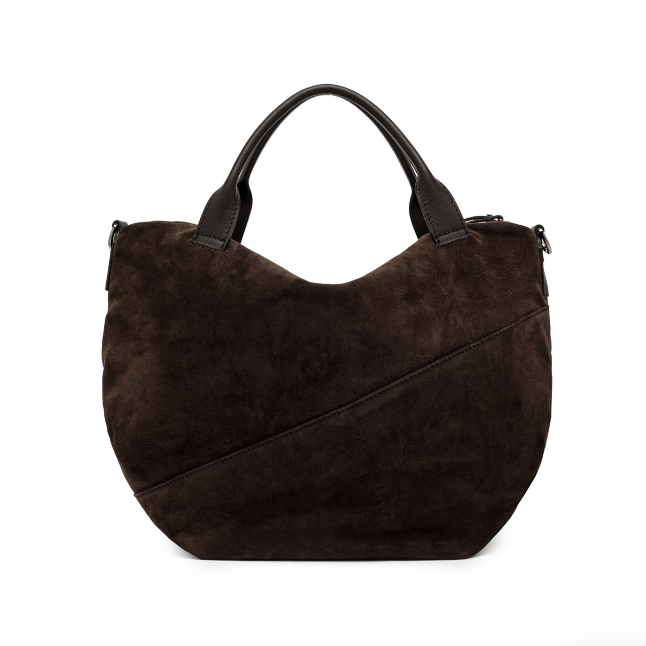 Gianni Chiarini Large Suede Shania Bag- Moka- Big Bag