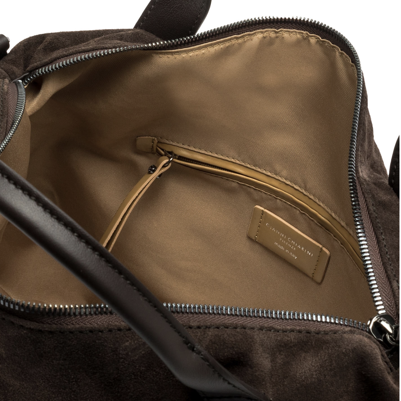 Gianni Chiarini Large Suede Shania Bag- Moka- Big Bag