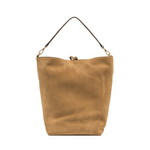 Gianni Chiarini Vanessa Large Suede Perforated Bucket Bag Peanut Butter - Big Bag NY