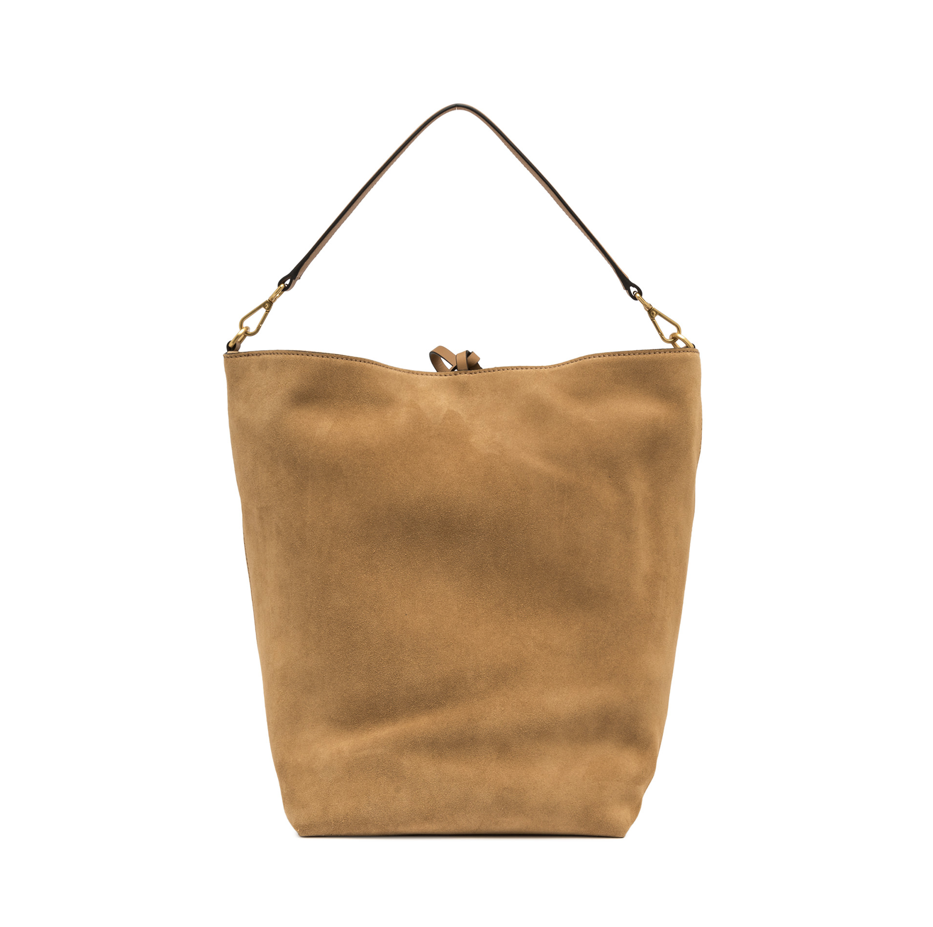 Gianni Chiarini Vanessa Large Suede Perforated Bucket Bag Peanut Butter - Big Bag NY