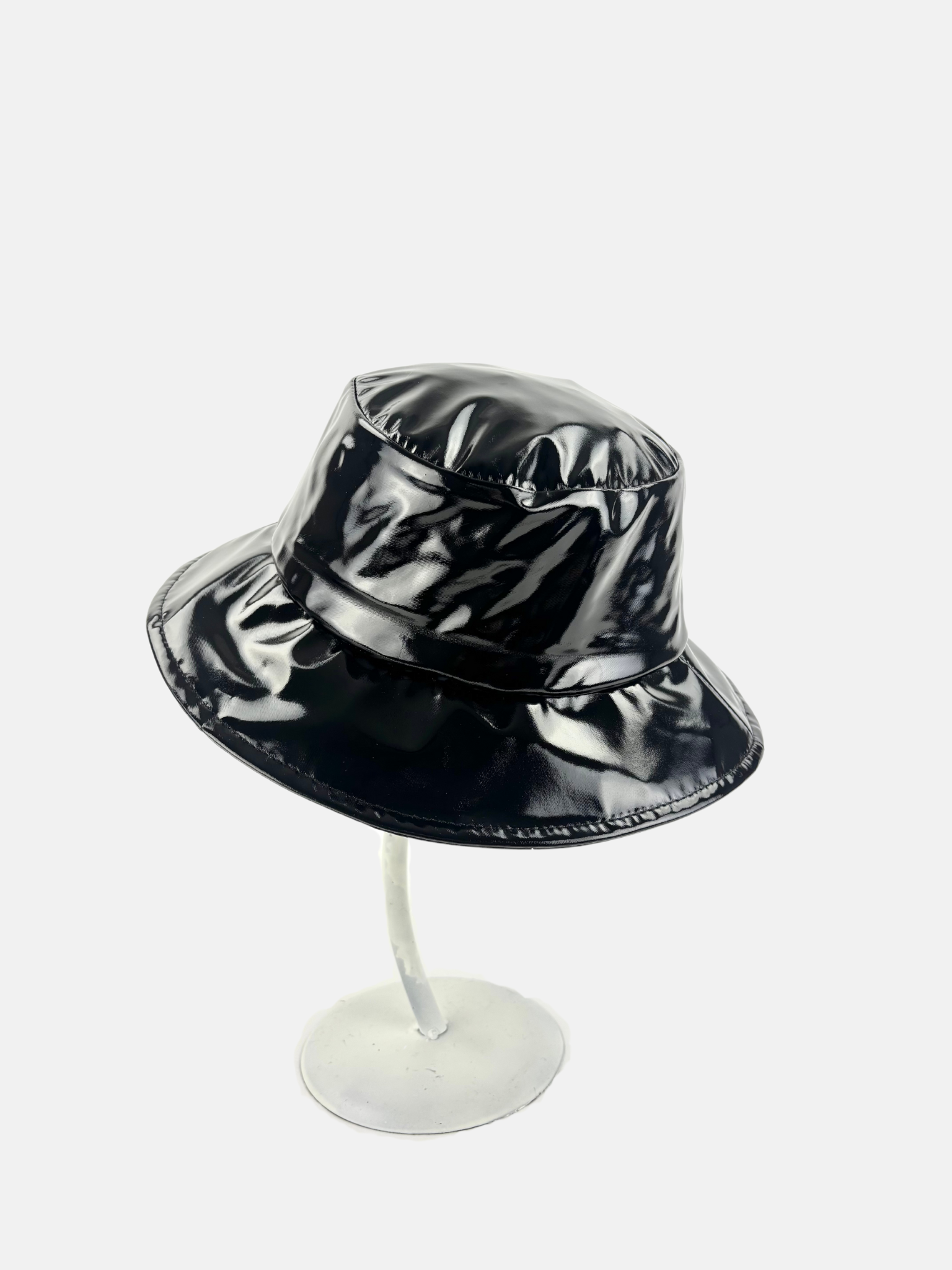 Glossy Bucket Rain Hat in Black - Big Bag NY