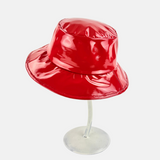 Glossy Bucket Rain Hat in Red - Big Bag NY