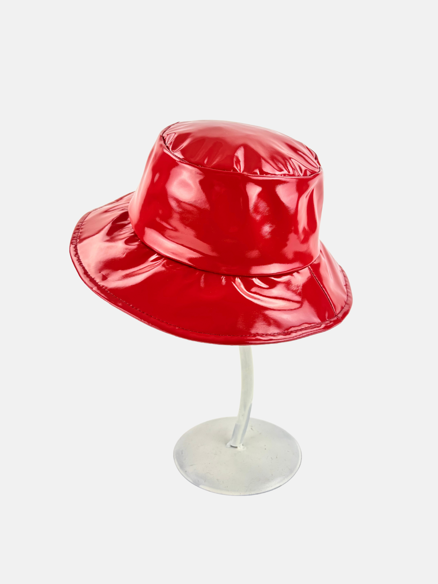 Glossy Bucket Rain Hat in Red - Big Bag NY