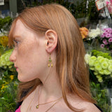 APIA Serpentine Double Drop Earrings in Green Serpentine