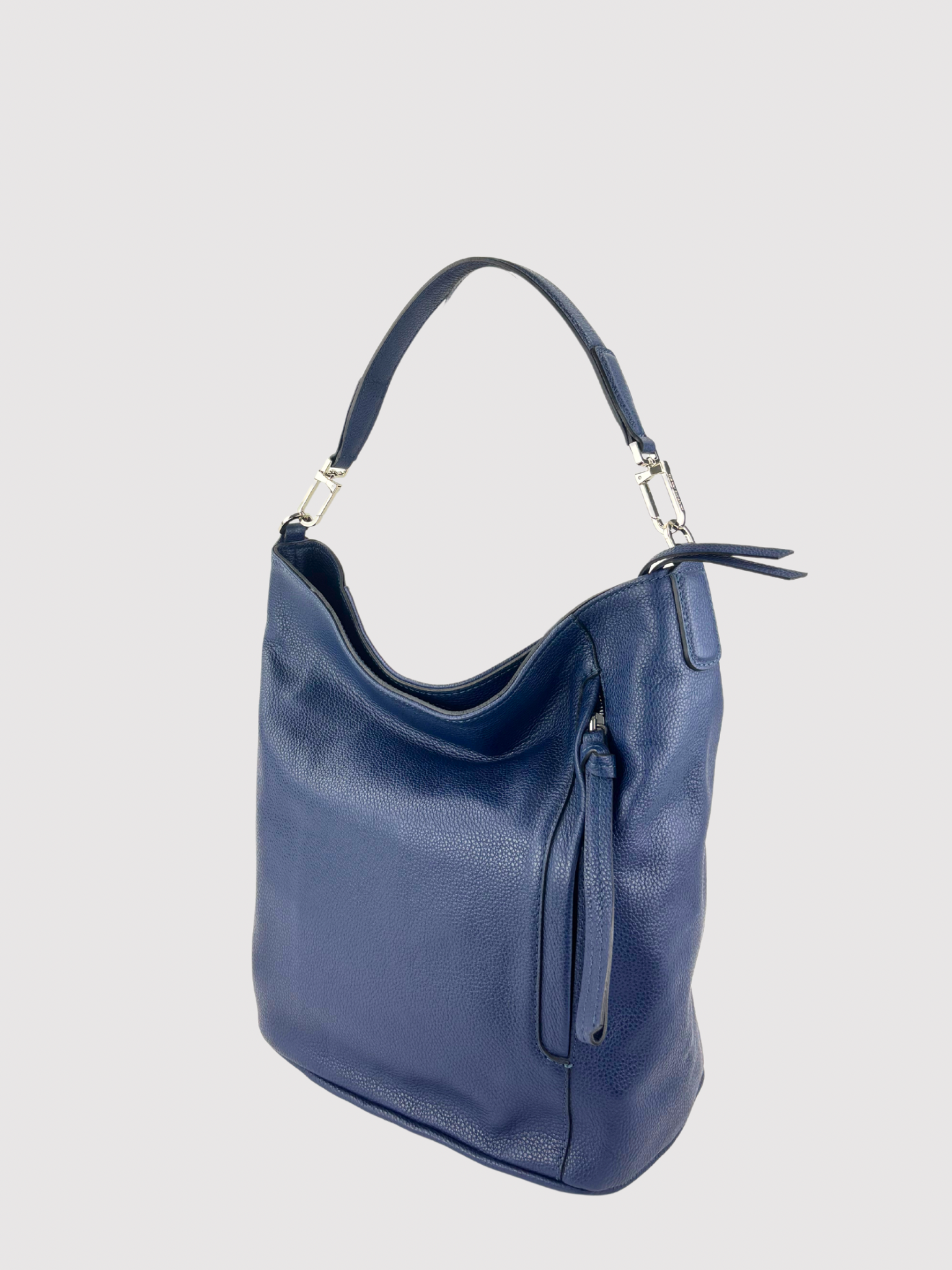 Gianni Chiarini Side Pocket Bucket Bag Navy - Big Bag NY