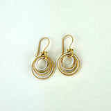 Hammered Rings Two Tone Earrings