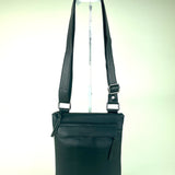 Small flat multi pocket unisex crossbody bag