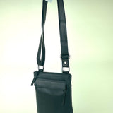 Small flat multi pocket unisex crossbody bag