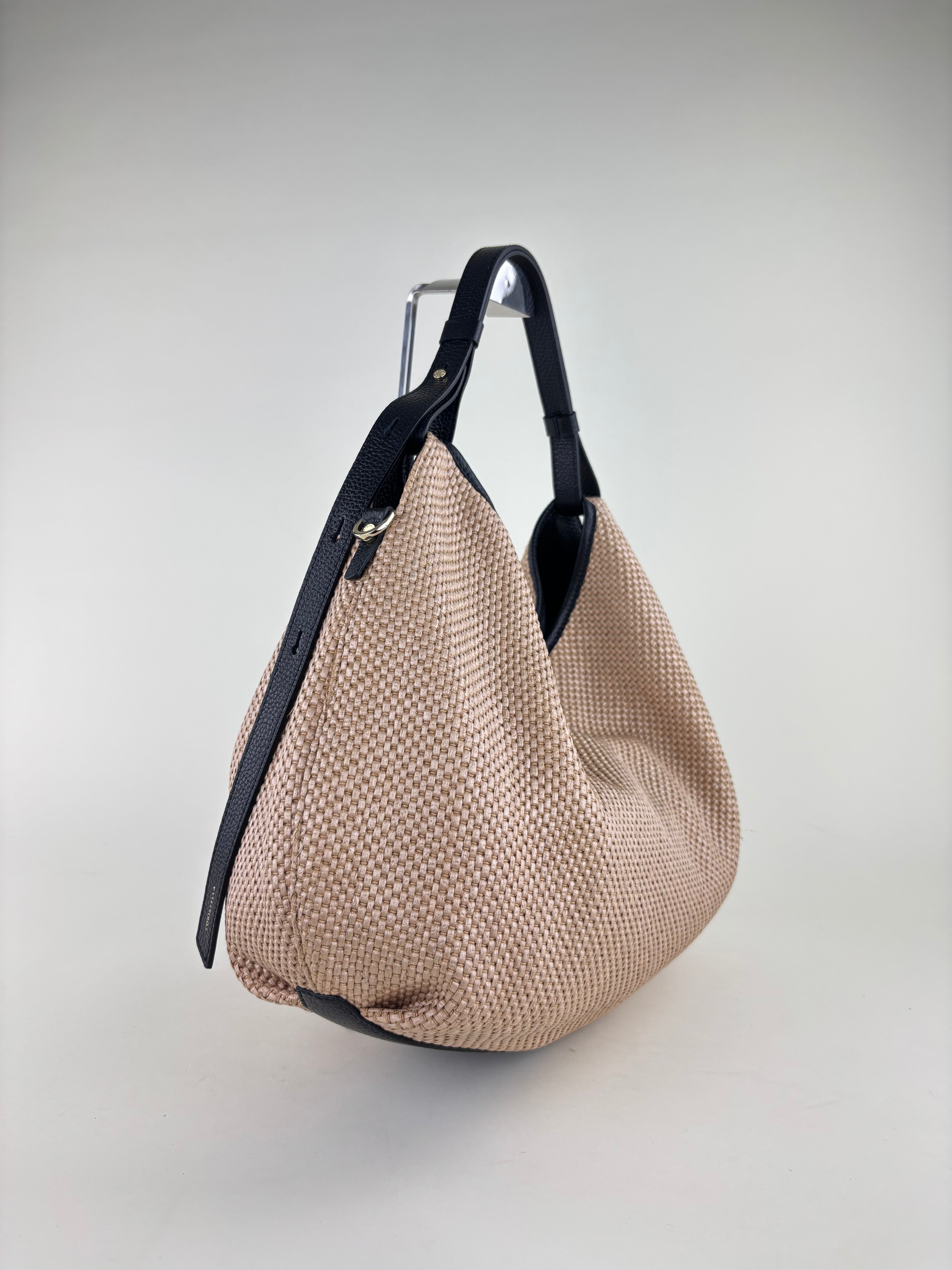 LORISTELLA Jane Large Raffia Hobo Black - Big Bag NY