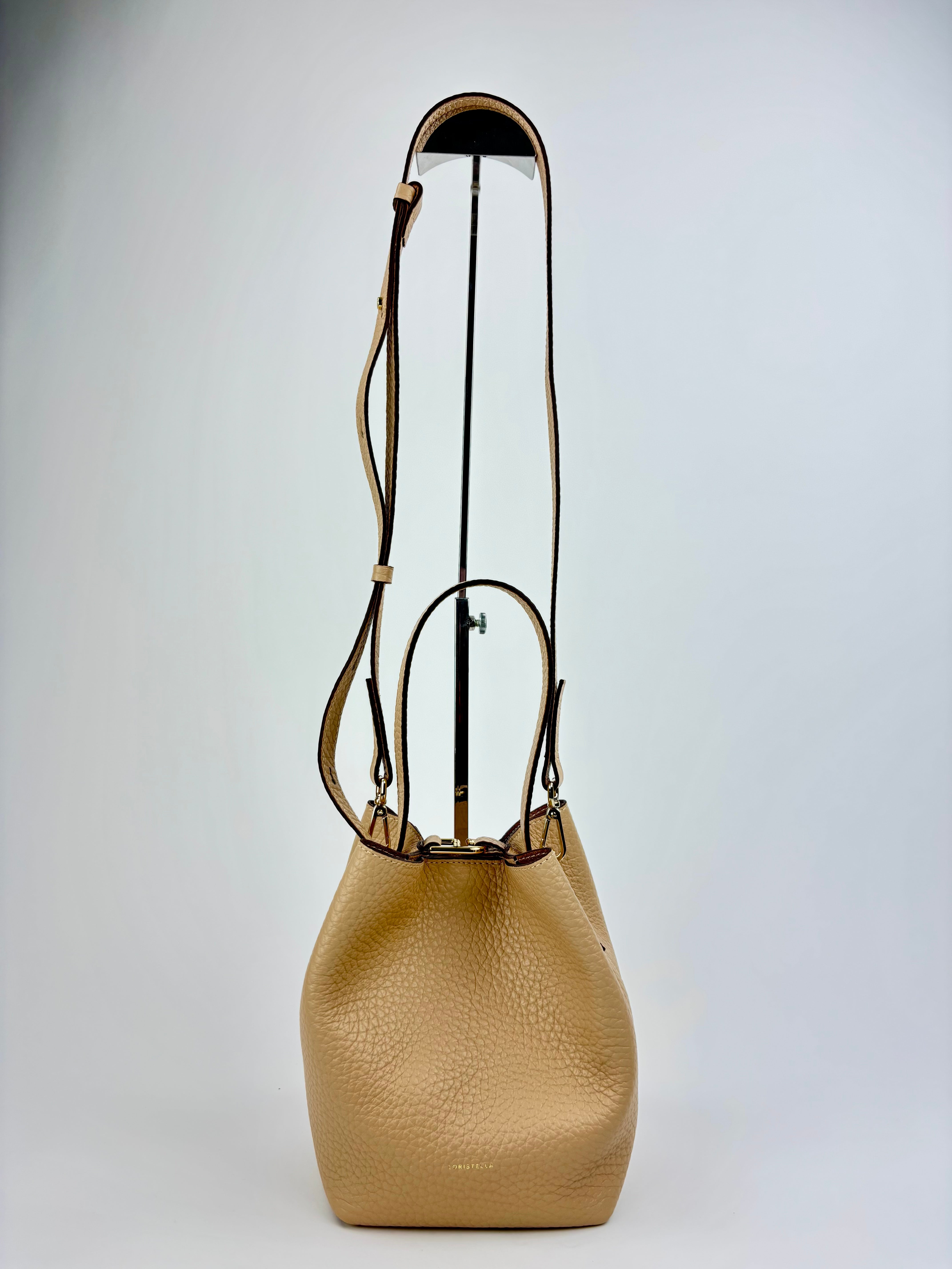 LORISTELLA Sheila Small Hook Bucket Bag Beige - Big Bag NY