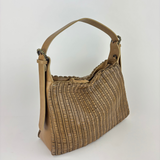 Reptile's House Lune Medium Shoulder Bag with Brass Buckle Beige - Big Bag NY
