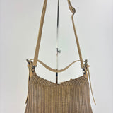 Reptile's House Lune Medium Shoulder Bag with Brass Buckle Beige - Big Bag NY